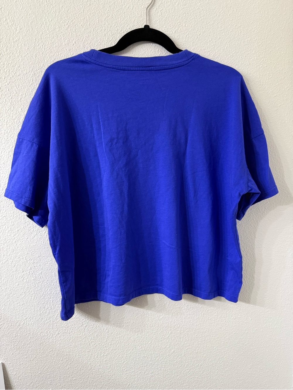 Calvin Klein 100% Cotton Performance Crop Tee-Puff Logo Athletic Top, LG - Picture 2 of 4
